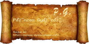 Pénzes Győző névjegykártya